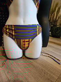 Image 1 of Kente Plaid Self-tie Bottoms | More Colors Available🎨 Surf and Turf 🌊