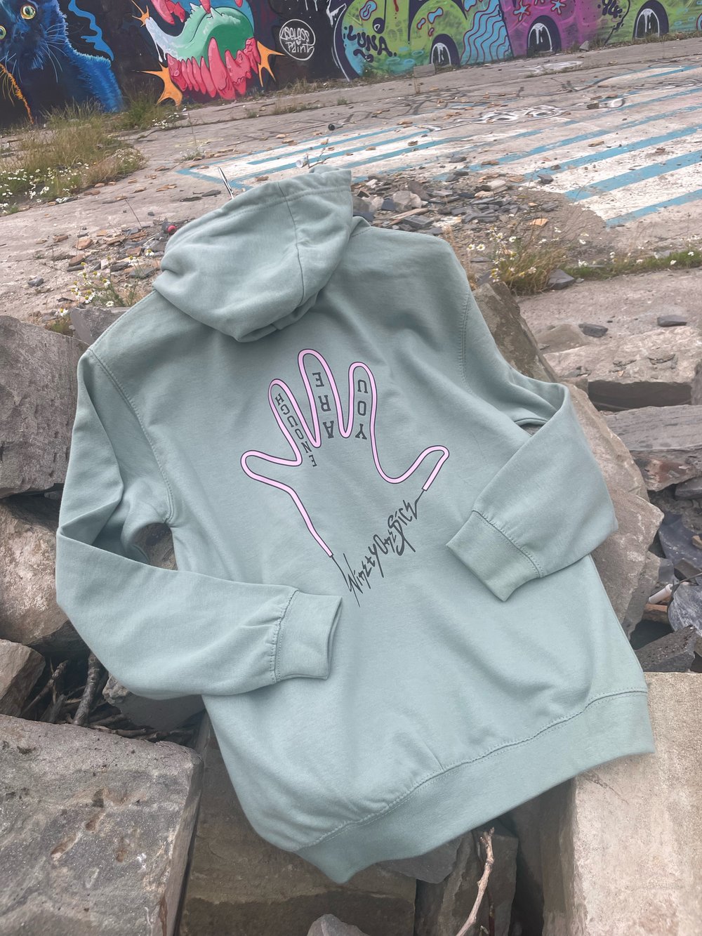 Image of Pastel Green You Are Enough Hoody