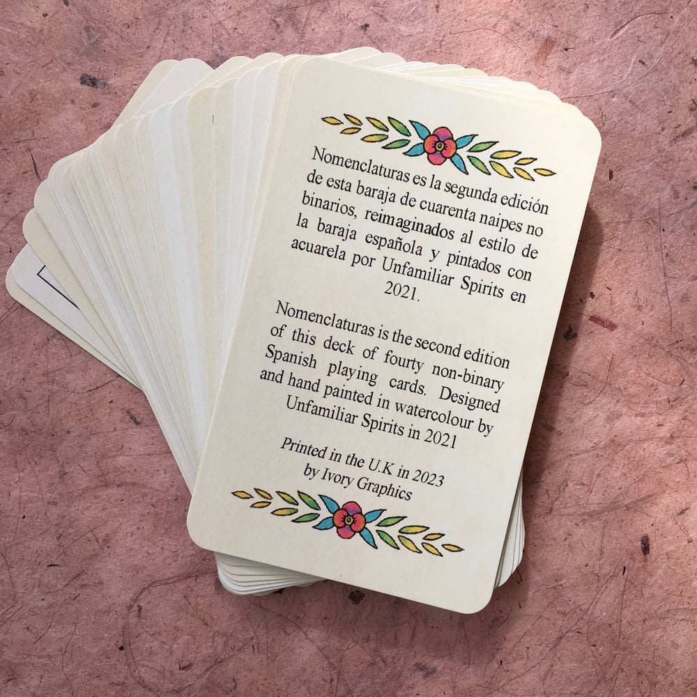 Nomenclaturas (Non-binary spanish playing cards )