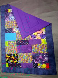 Image 1 of Rainbow Cosmic Kitty Toddler Quilt