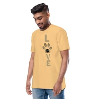 Image 8 of Love Paw Print Men’s premium heavyweight tee