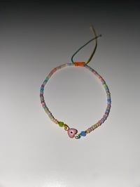 Image 1 of Colorful heart evil eye bracelet