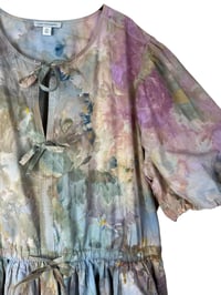 Image 3 of 2X/3X Plus 100% Cotton Eyelet Midi Dress in Muted Earth Tones Ice Dye