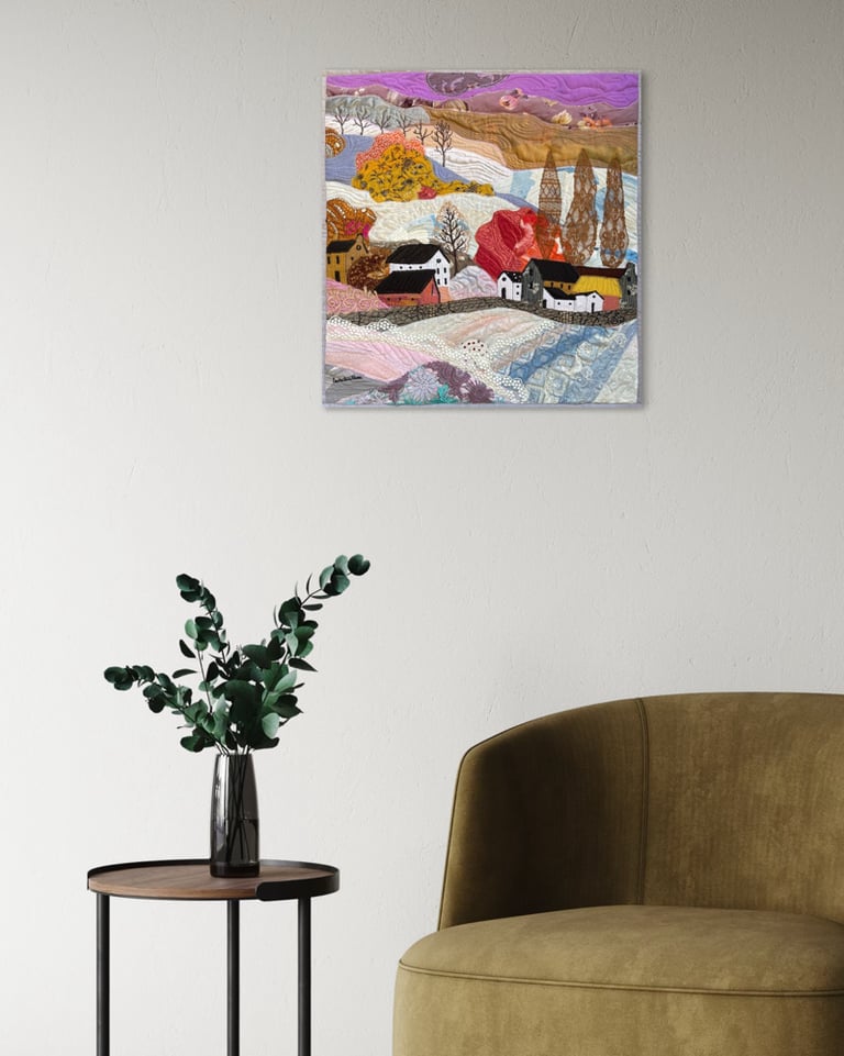 ‘Winter lace’ - winter art quilt, 57x54 cm Image 3