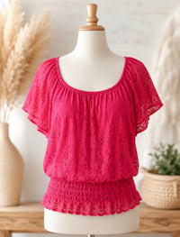 Image 7 of New 1X Kristen Nicole deep pink top #1154*8