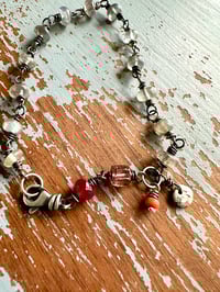 Image 3 of labradorite tourmaline and ruby charm bracelet