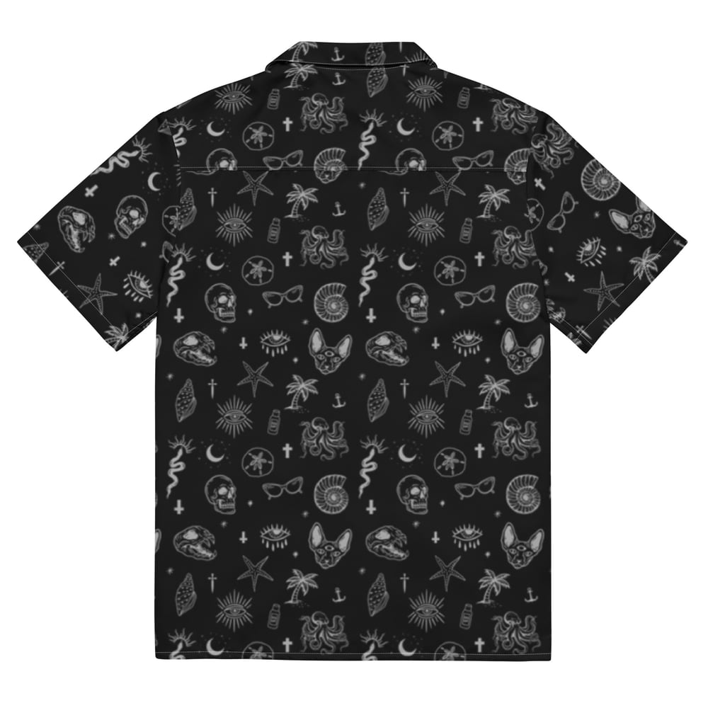 Occult Beach Black Unisex Button Shirt