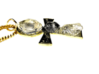 Image 2 of Clear quartz and Herkimer diamond Golden Ankh