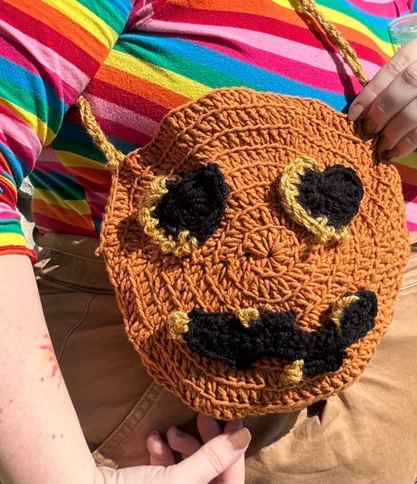 Image of Pumpkin Crochet Bag 