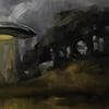 Moody UFO // Original Painting Print