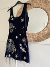 Celestial tassel Navy Velvet Dress 