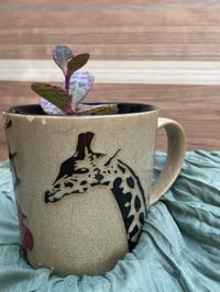 Image 1 of Large Safari Giraffe Mug with Kalanchoe Plant