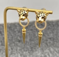 Image 2 of Gold Leopard Earrings 