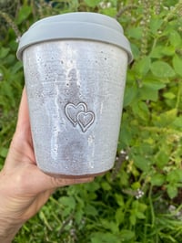 Image 7 of Heart Decorated Travel Mug With Grey Lid
