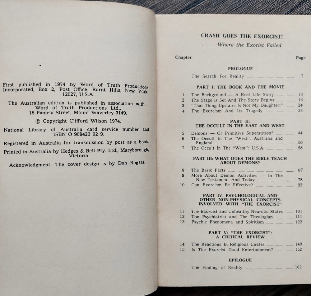 Crash Goes the Exorcist…Where The Exorcist Failed, by Dr. Clifford Wilson