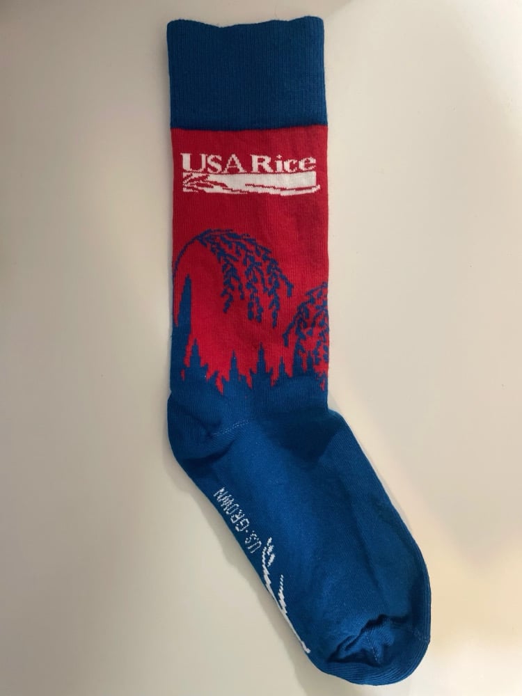 Image of Crew Socks - Rice Plant (red)