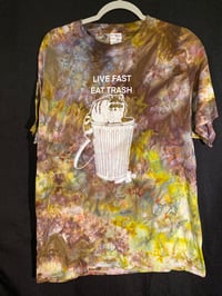 Image 1 of Large Live Fast Eat Trash Tie Dye Shirt 5