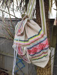 Image 2 of MALIA Mexican Baja woven fabric Backpack - cream