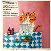 Image 3 of Small square art print -cooked breakfast 