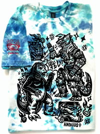 Image 1 of GODZILLA VS MECHAGODZILLA! Washed Tie Dye Shirt *PRE-ORDER*