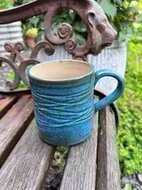 Image 1 of Teal Mug wave detail