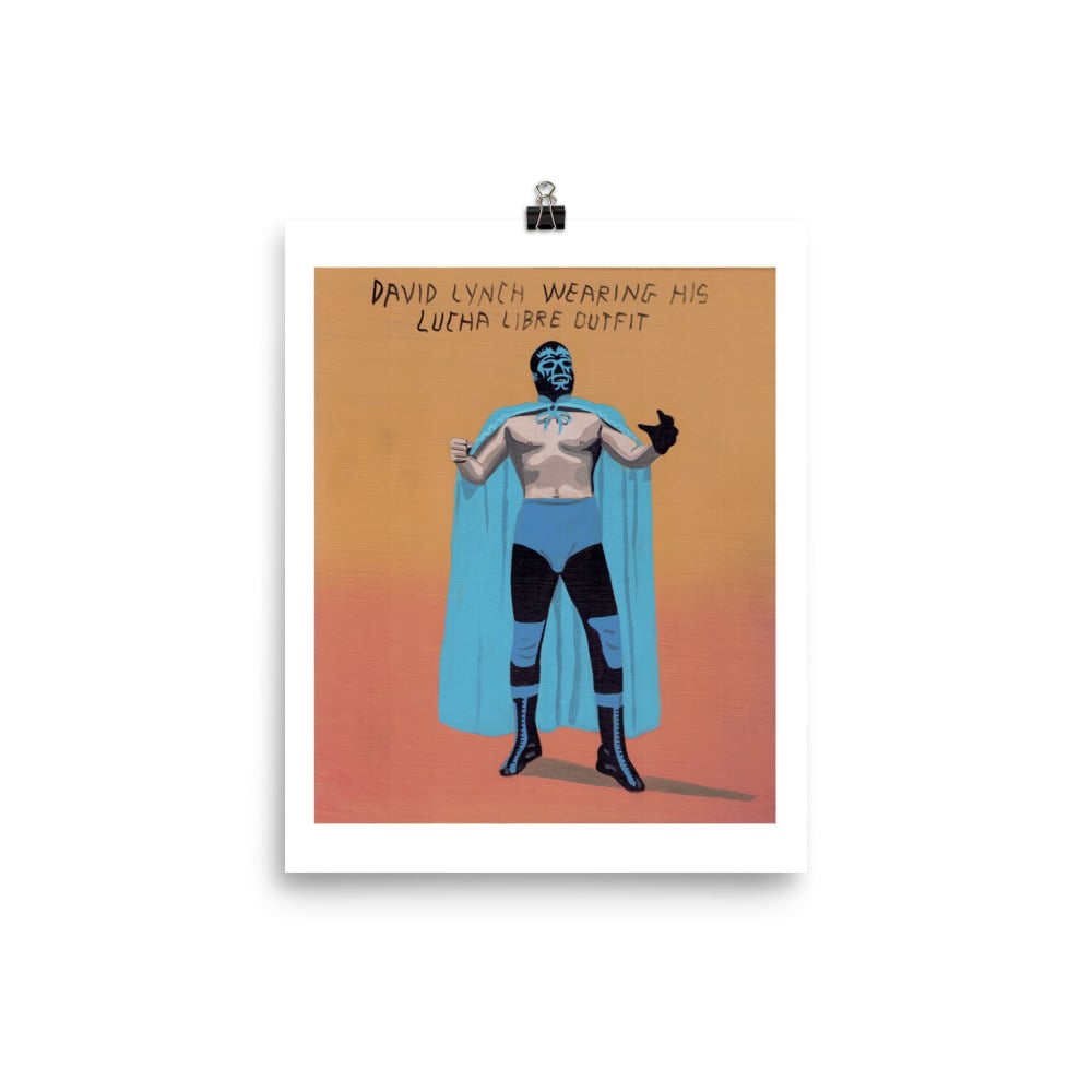 Image of DAVID WEARING HIS LUCHA LIBRE OUTFIT POSTER
