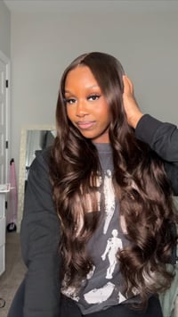 Image 2 of 13*6 dark brown body wave wig 26 inch 
