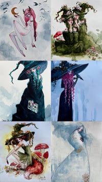 Image 2 of Samsam - Full Set- 13 Mini Prints Set Of Witches 