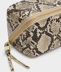 Image 1 of Katie Loxton Fold-Out Mirror Makeup Bag - Faux Snake