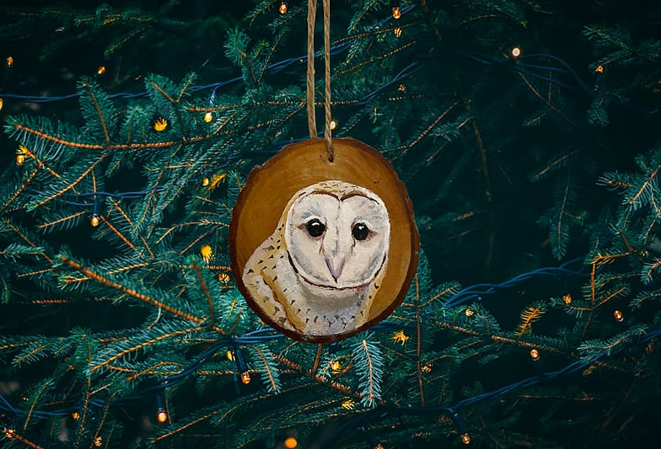 Barn Owl Christmas Ornament | Art on Wood 