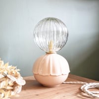 Image 1 of Lampe Ceramique & Verre coloris Vieux Rose 