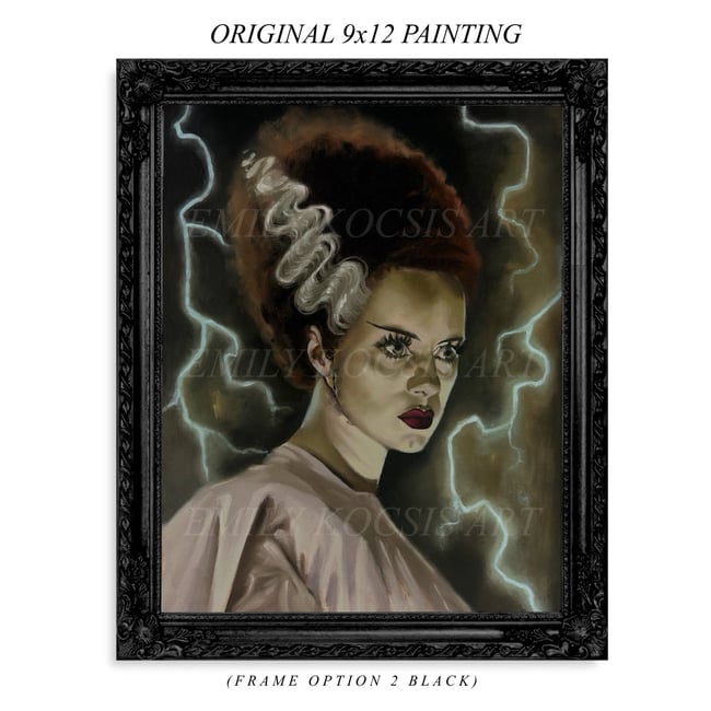 ‘Bride of Frankenstein’ Original 9x12 Oil Painting