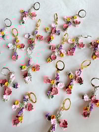 Image 1 of Floral Cross Earrings 