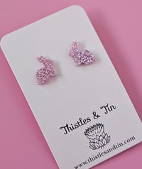 Image 6 of Sitting Glitter Bunny Dangles - 554