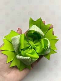Sale: Gingham and Lime Green Bow