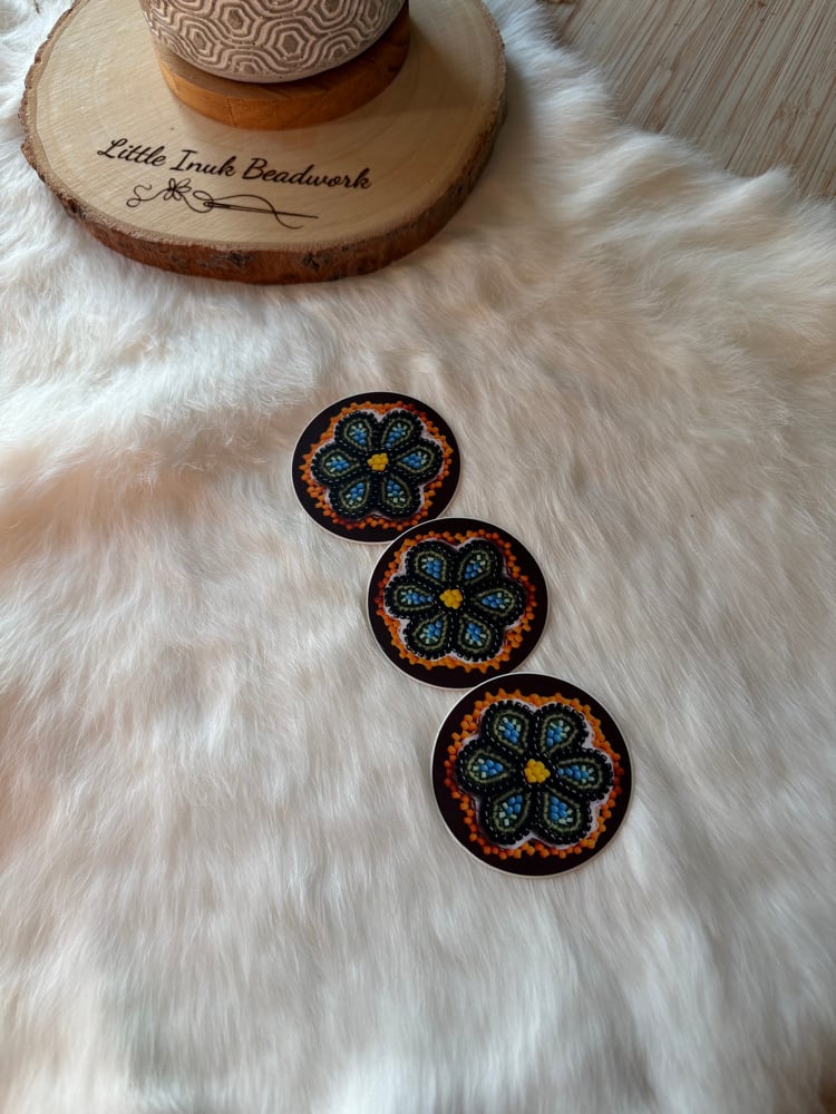 Image of Beaded Floral Sticker