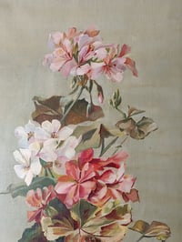 Image 2 of Peinture à l'huile, géranium en fleur 
