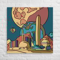 Image 2 of Retro Moon Base Space Station Canvas