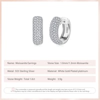 Image 2 of Follow Cloud Total 1.0ct 1.3mm Moissanite Diamond Hoop Earrings for Women S925 Sterling Silver Spark