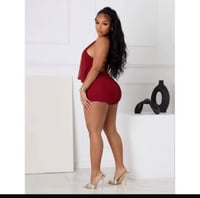 Image 2 of 2 Piece Red Laced Up Top 