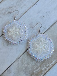 Image 1 of White Snowflake earrings