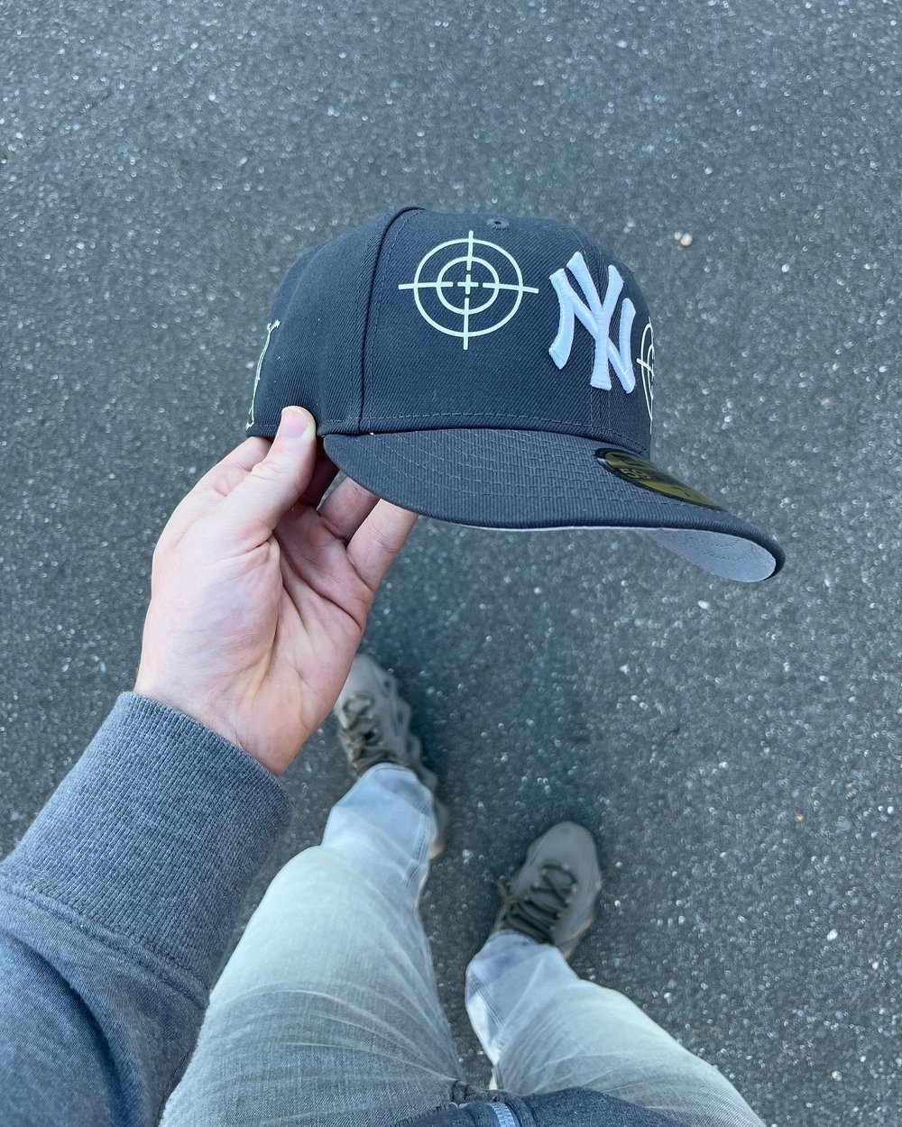 Image of GRAPHITE GRAY NY YANKEES CUSTOM FITTED