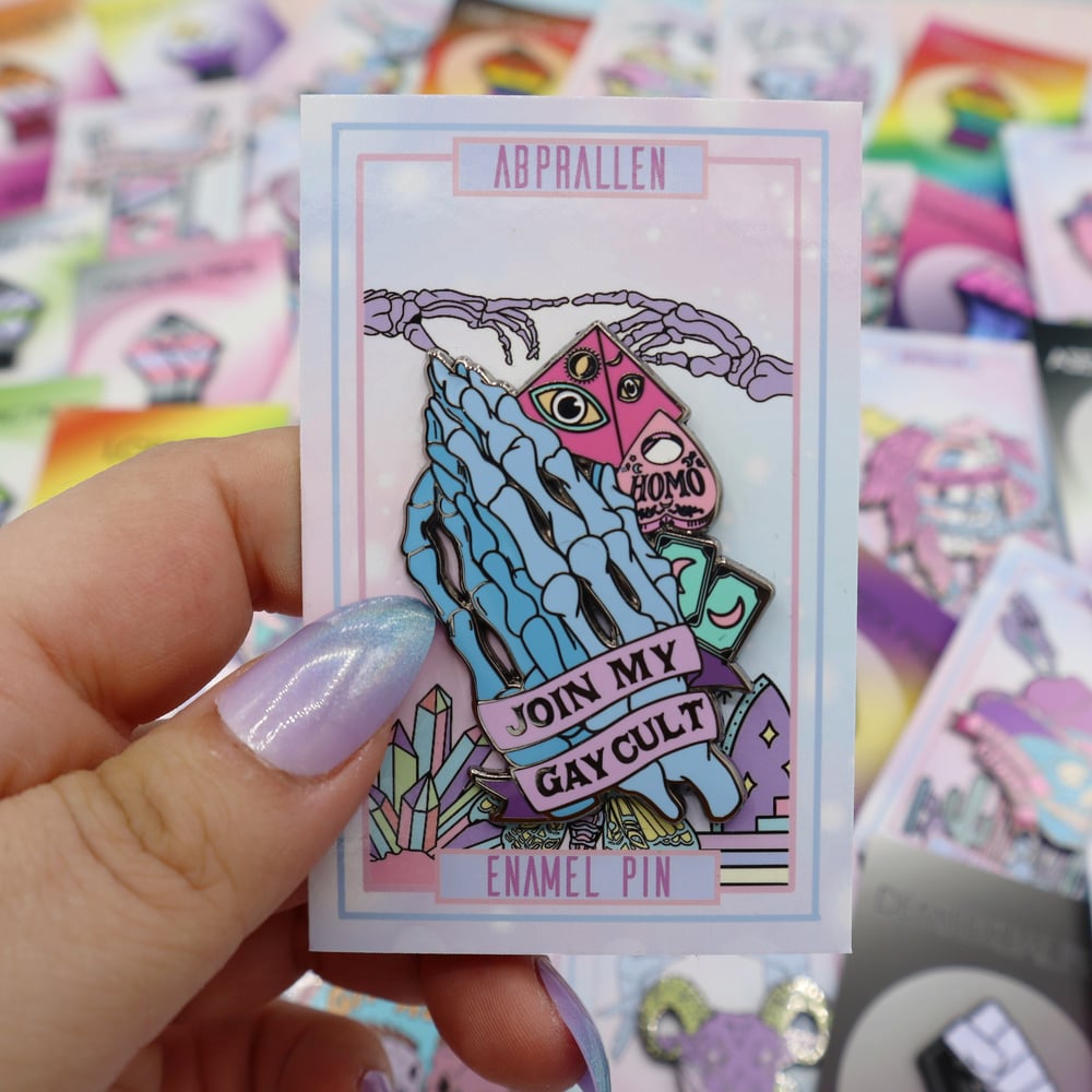 Image of Join My Gay Cult Enamel Pin