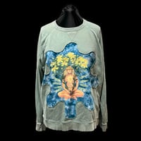 Image 1 of Mint Daisy Cutout Pullover