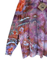 Image 3 of M Unisex Adult Soft Long Sleeve Tee in Bold Warm Geode Ice Dye