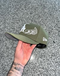 Image 2 of OLIVE LA DODGERS CUSTOM FITTED CAPS