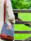 Upcycled bag made from tweed & leather from a sofa