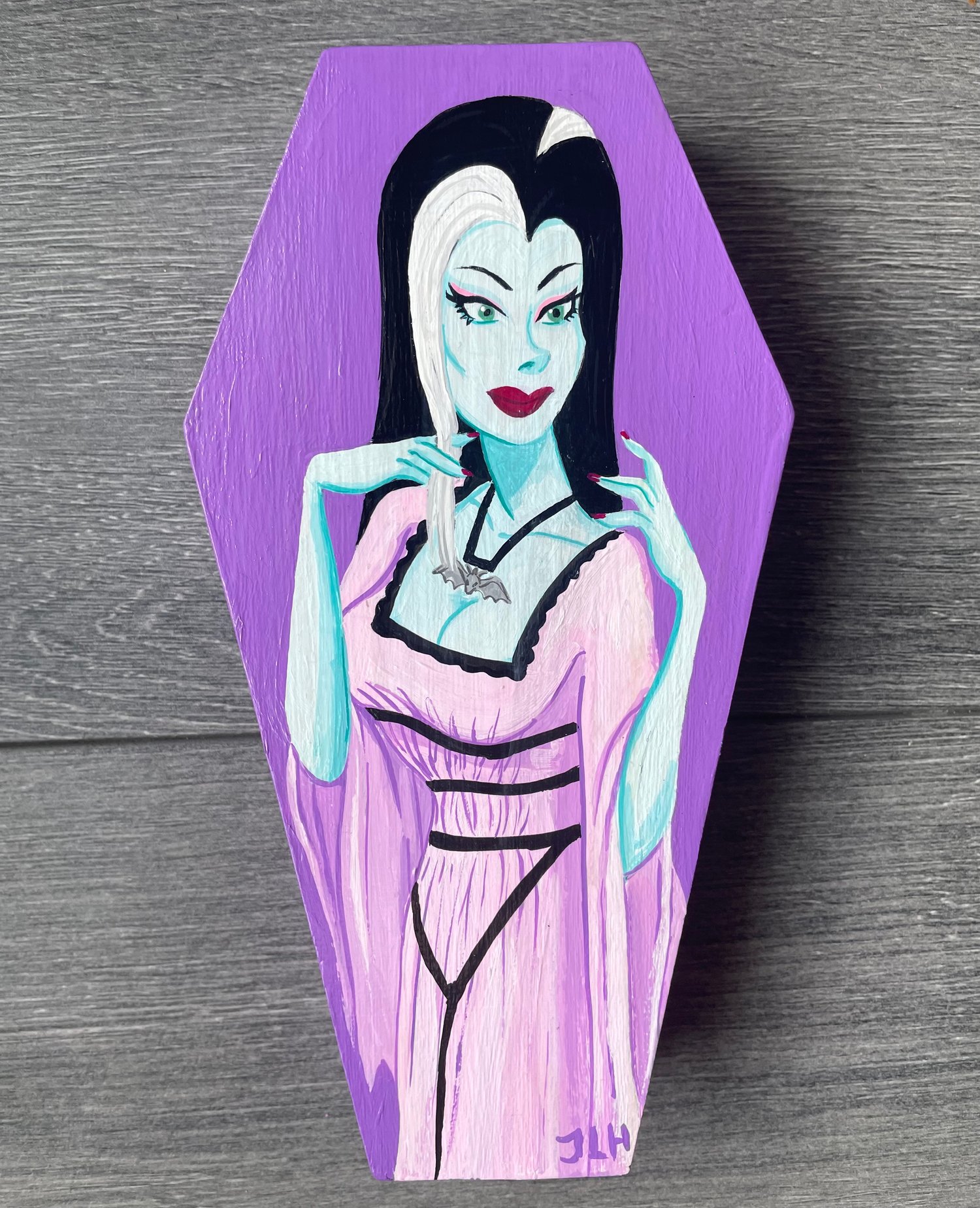 Lilly Munster Original Painting On Coffin