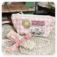 Image 11 of tiny slow stitch sewing pouch full of haberdashy supplies