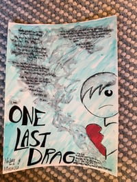 Image 2 of One Last Drag - lyric sheet/watercolor 9x12” (signed) 
